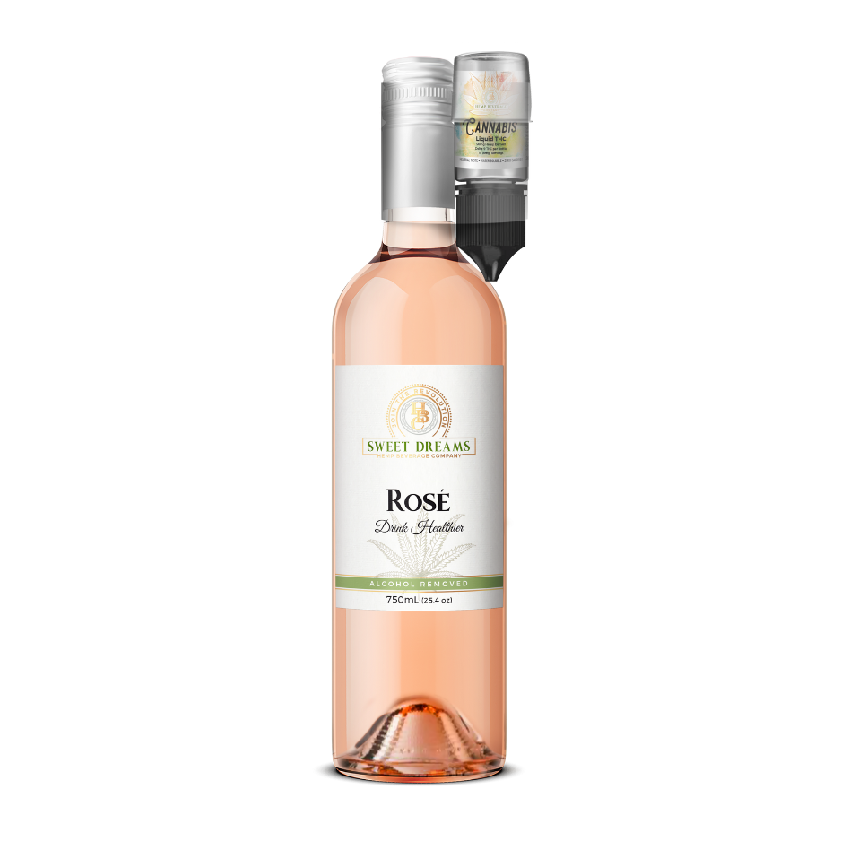 Rose' Non-Alcoholic Wine - 50mg Liquid THC - Wholesale (case of 6)