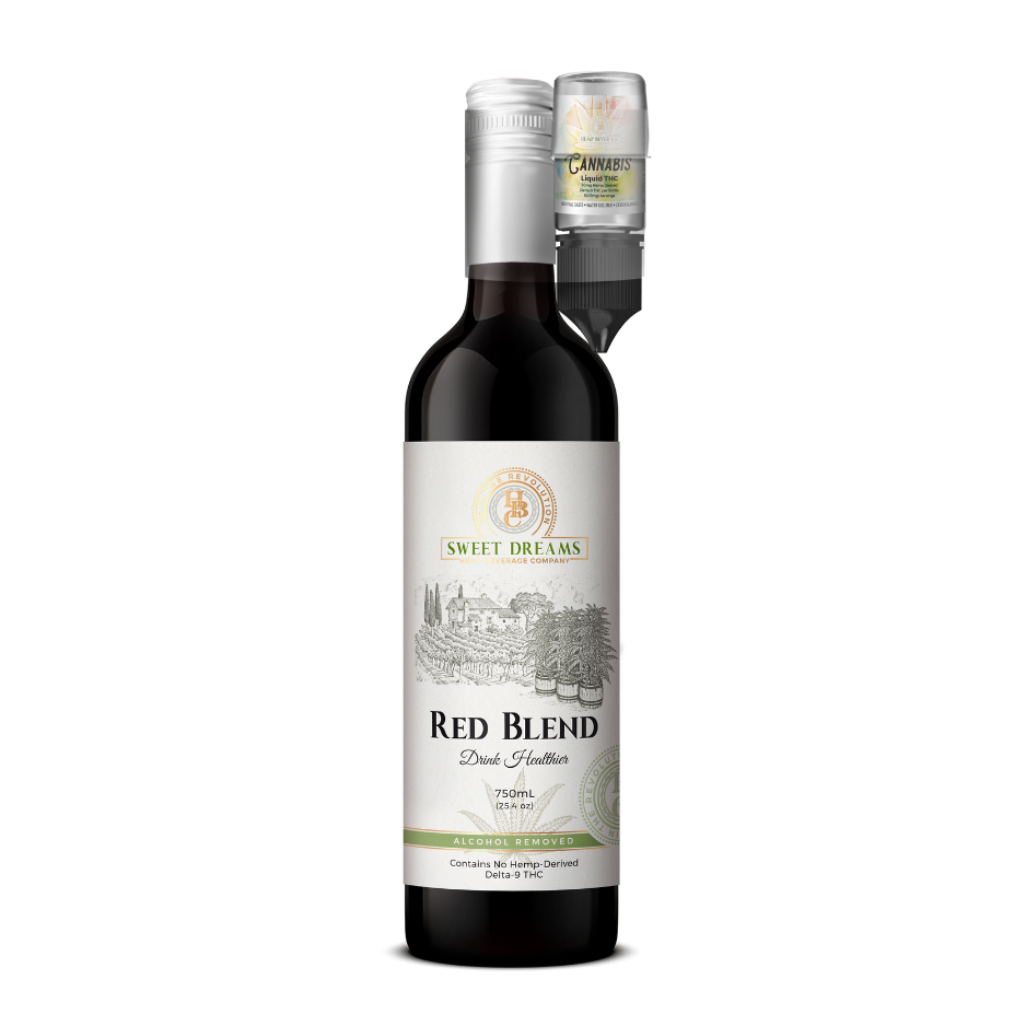 Red Blend Non-Alcoholic Wine With (50mg) Liquid THC - Wholesale (case of 6)