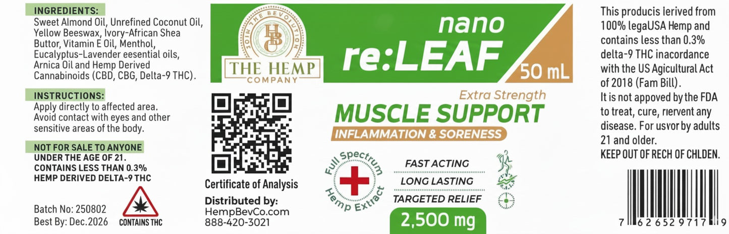 re:LEAF Pickleball Formula Pain & Muscle Support - Wholesale