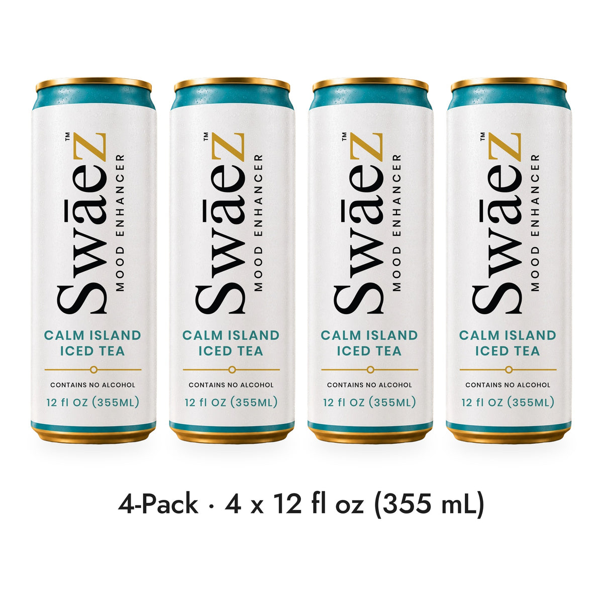 SwāeZ Calm Island Iced Tea 4-Pack: four 12 fl oz (355 mL) cans